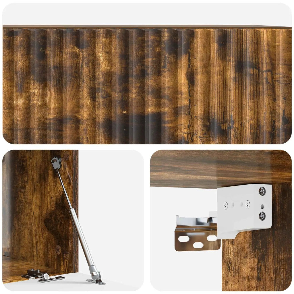 Mobile Porta TV da Muro-Credenza per TV sospesa Rovere Fumo 59,5 x 41 x 30 cm 473260