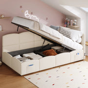 Letto con stoccaggio idraulico Bouclé 90x200 cm