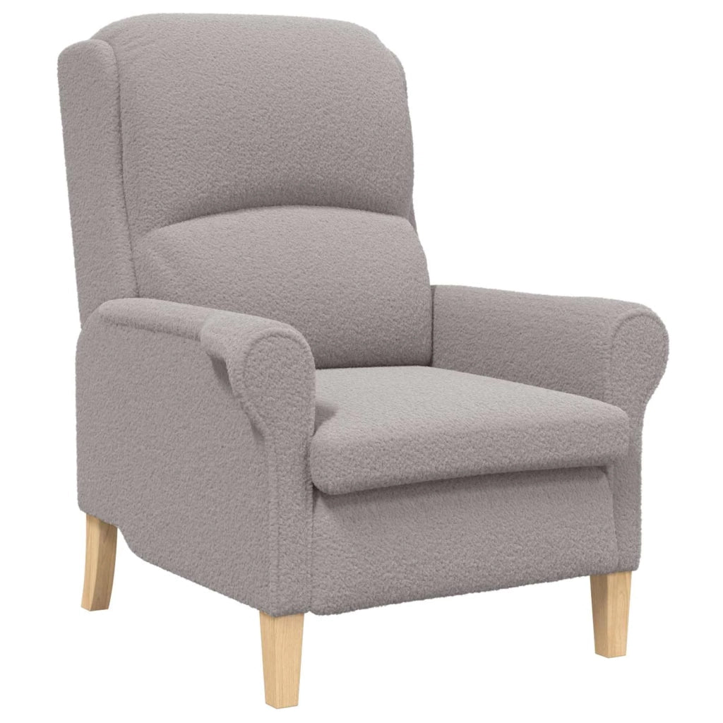 poltrona Grigio chiaro 76 x 94 x 102 cm Tessuto Sherpa morbido