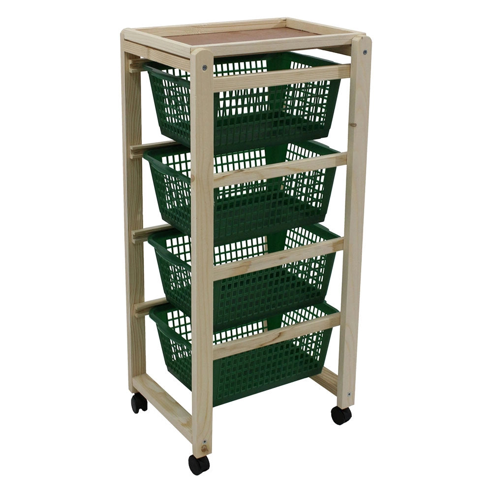 CARRELLO DA CUCINA CON CESTELLI colore naturale  - BricoGo