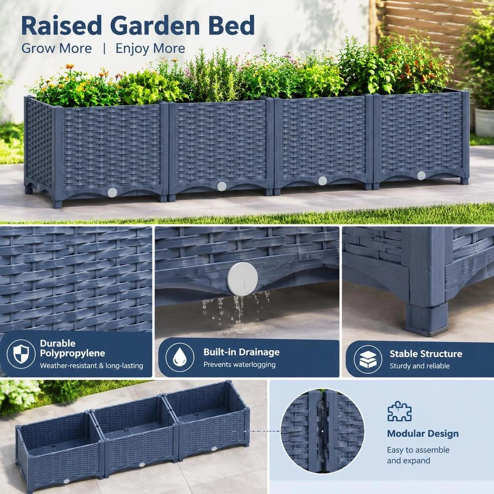 Raised Bed 160x40x38 Cm Polypropylene