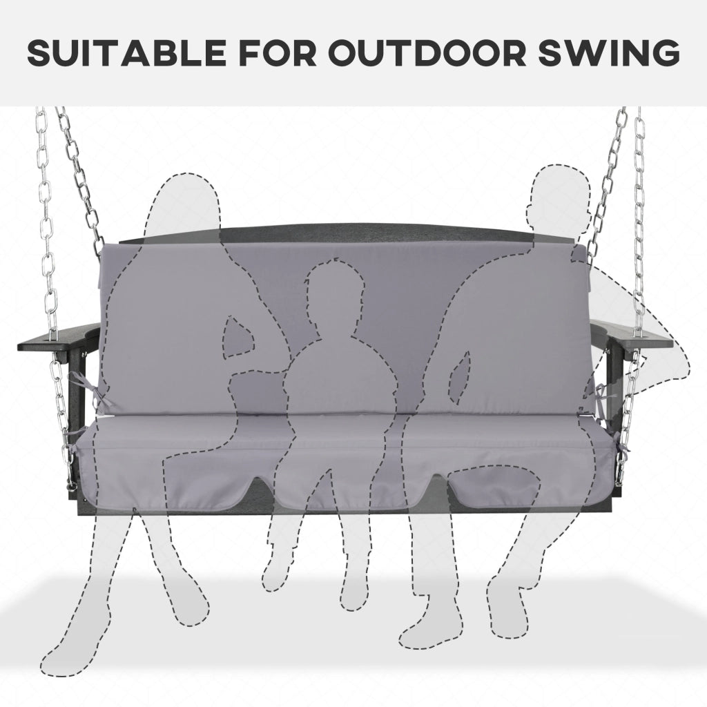 Cuscino per Dondolo da Giardino 130x45x5 cm in Poliestere Grigio