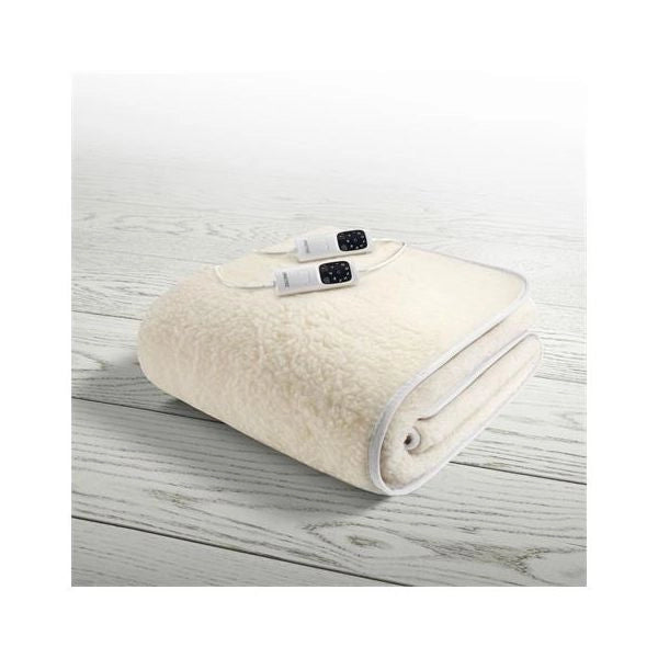 Imetec scaldasonno adapto matrimoniale 150 x 160 cm, basso consumo, riscaldamento rapido, temperatura personalizzata, 100% lana e merino, made in italy, 2 comandi separati, 6 temperature - 16634