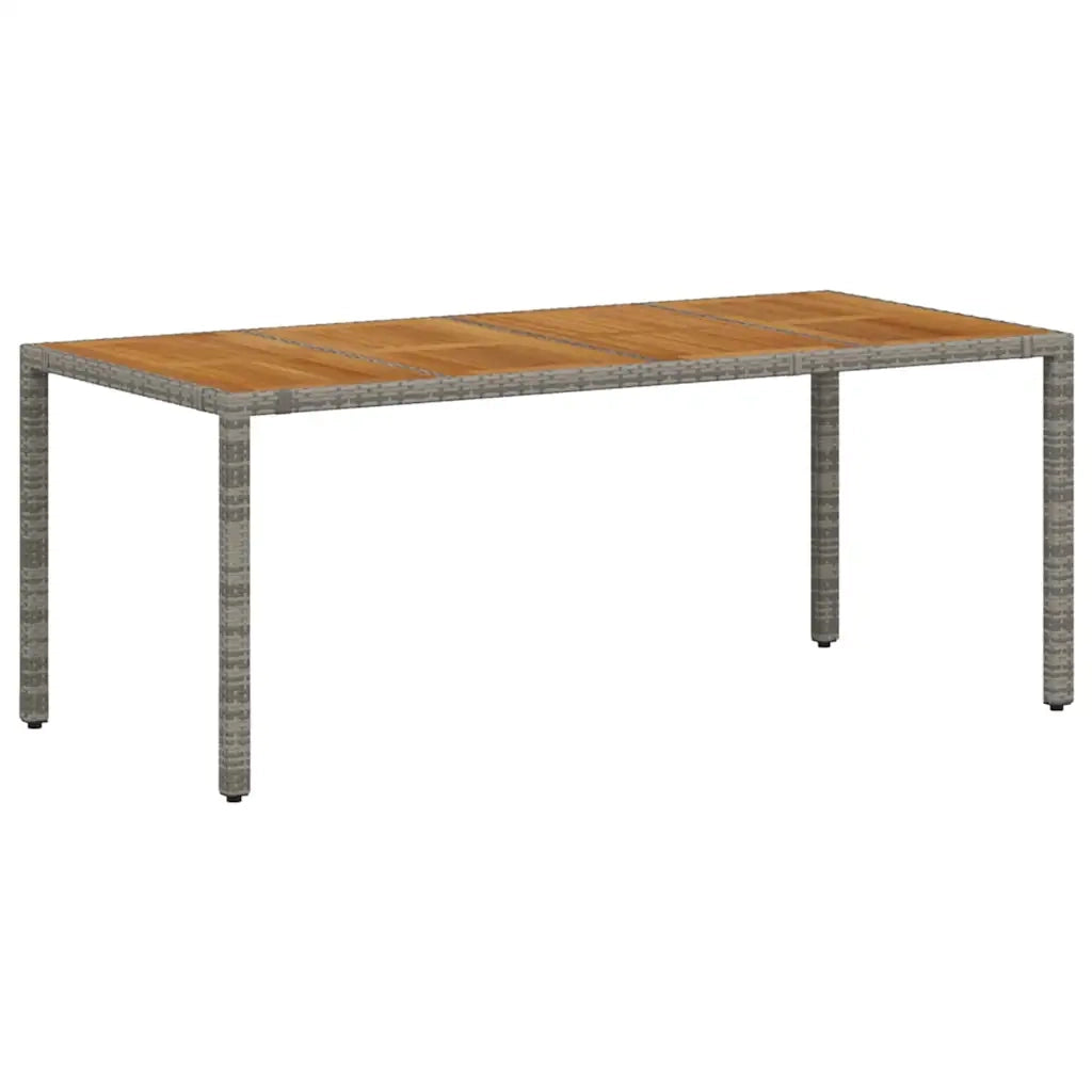 Set da Pranzo per Giardino 9 pcs Grigio polyrattan