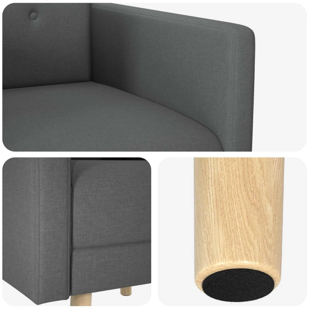 Sedia d'accento Grigio Scuro Tessuto 42044783