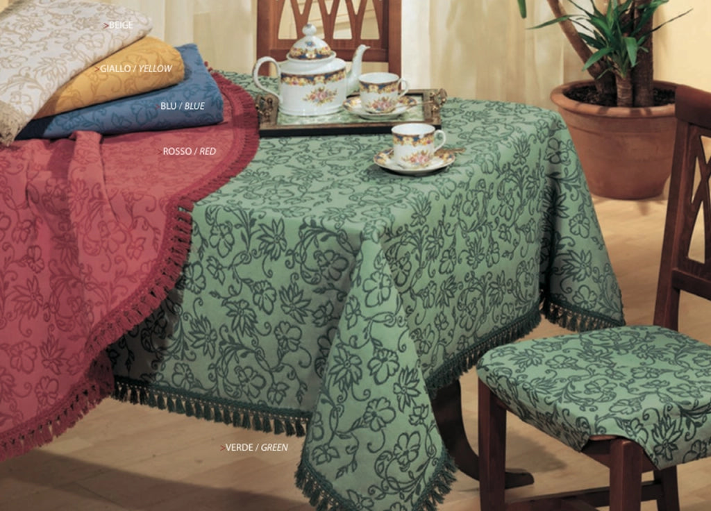 Copritavolo Jacquard Disegno Primavera By Suardi - 150x150 - Verde
