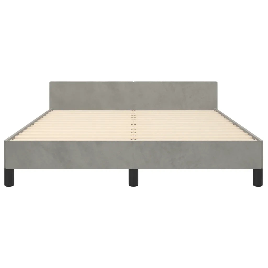Giroletto senza Materasso Grigio Chiaro 140x190 cm Velluto 3125751