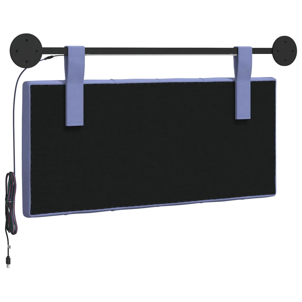 Testiera | Testata sospesa Con luce LED Blu jeans Tessuto
