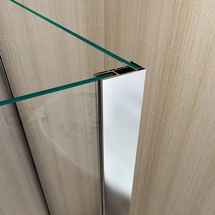 Parete doccia Walk-in due lati cristallo 8mm trasparente anticalcare h.200cm Sicena Vision Duo 80x120 cm