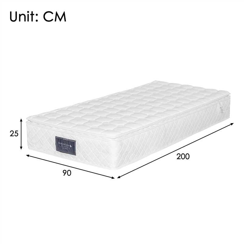 Letto singolo 90x200 cm con materasso e contenitore; grigio