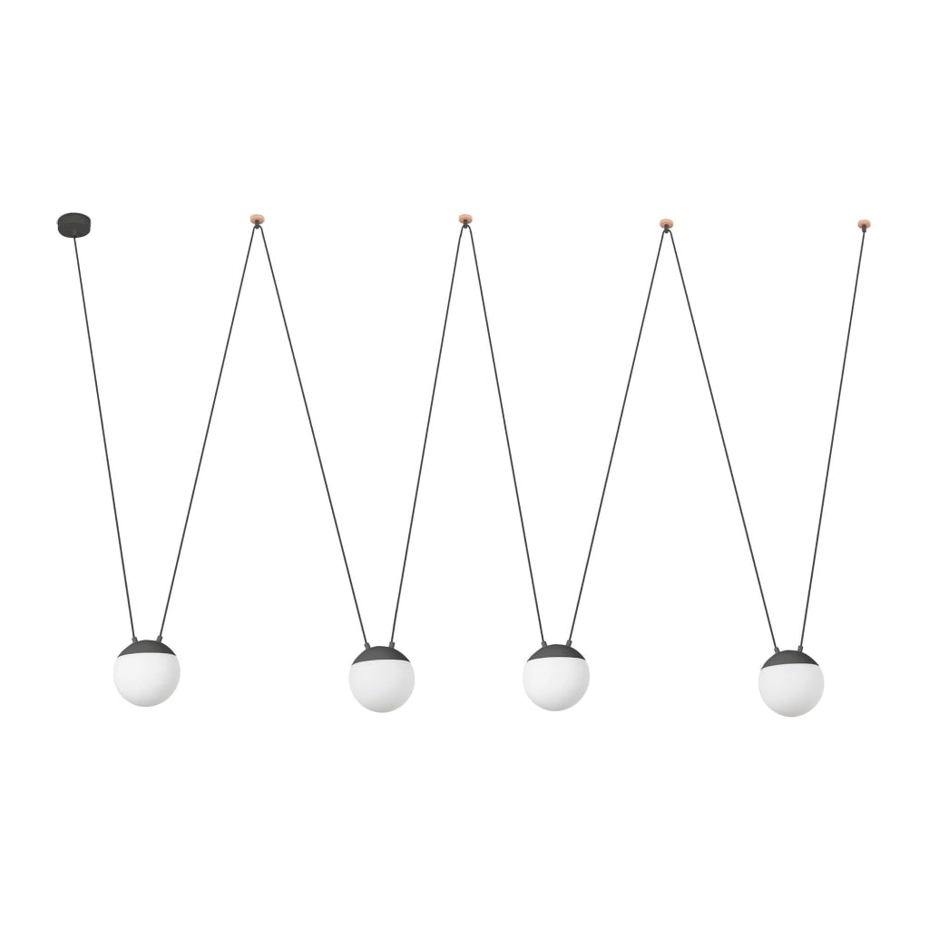 Faro Barcelona 28376-4L - MINE SPACE 4L Sospensione grigia