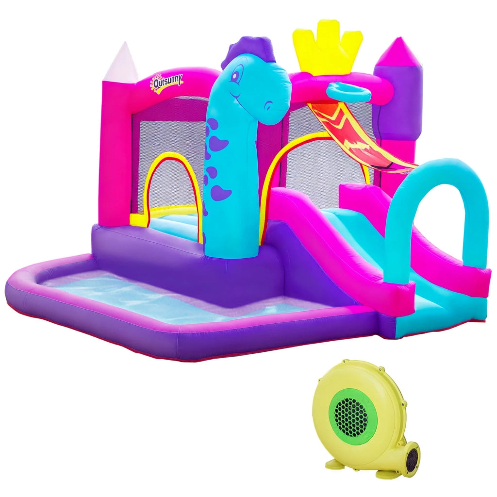 Castello gonfiabile area giochi da esterno 300 x 270 x 200 cm scivolo e piscina decorativo di tendenza in tessuto oxford rosso 21_0000341