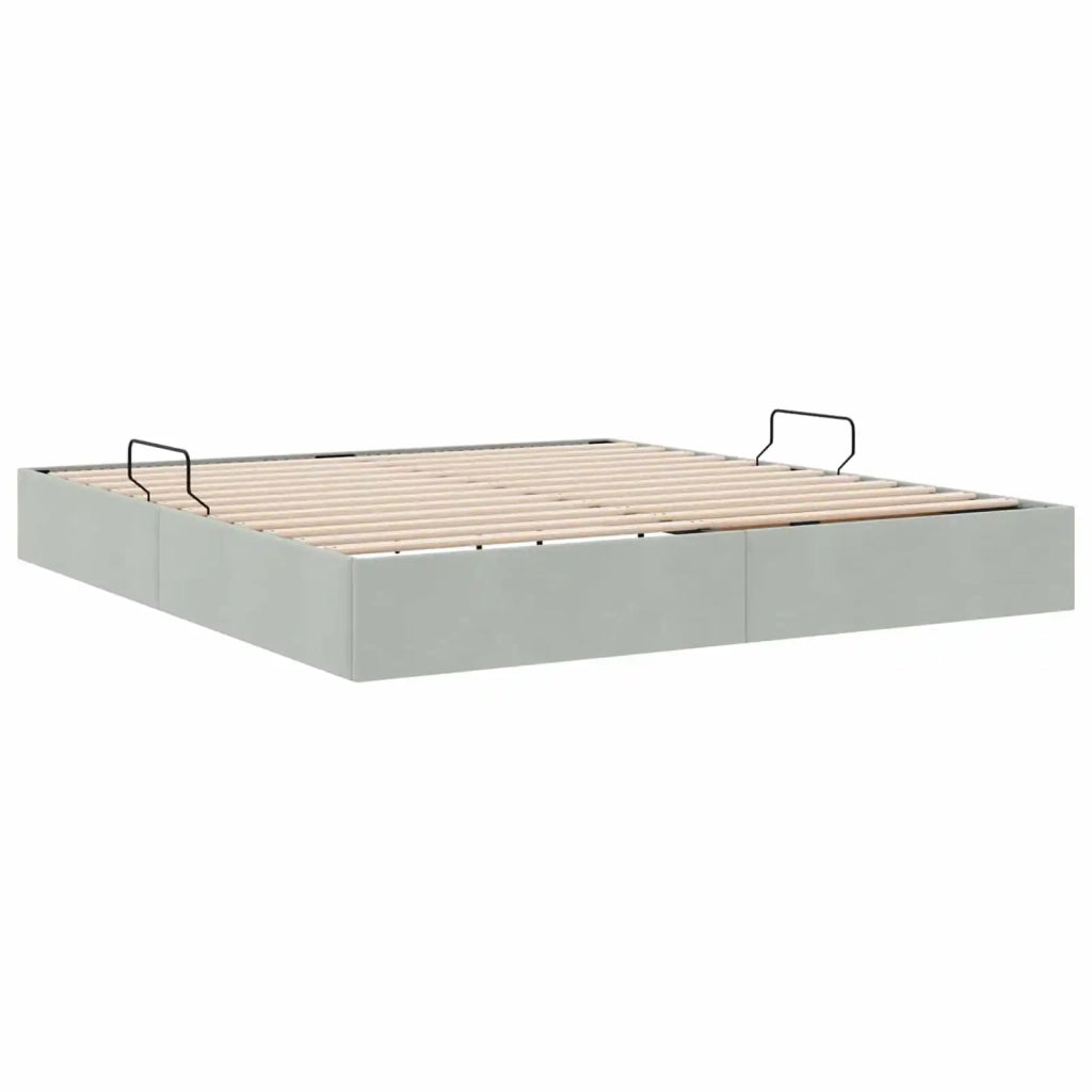 Letto ottomano Grigio Chiaro 160 x 200 cm Velluto 3442892