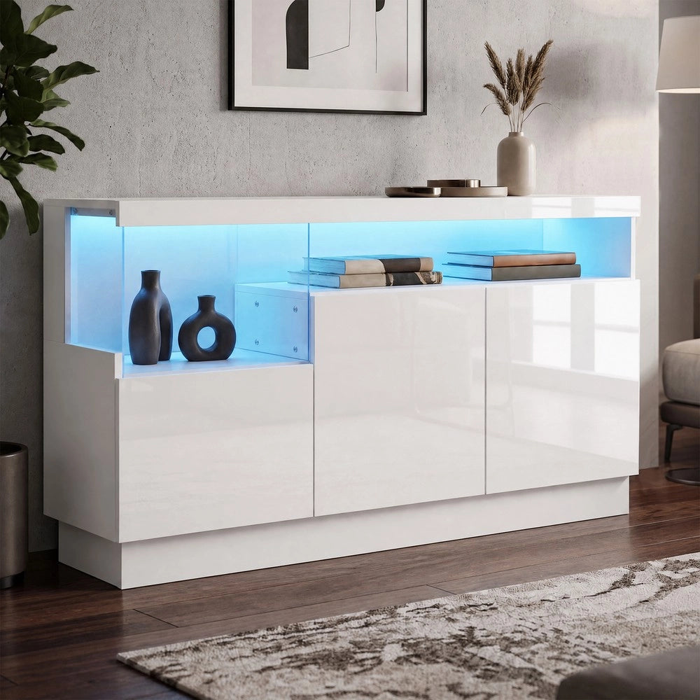 Credenza moderna ¨C Minimal ¨C Materiale truciolato, con illuminazione LED