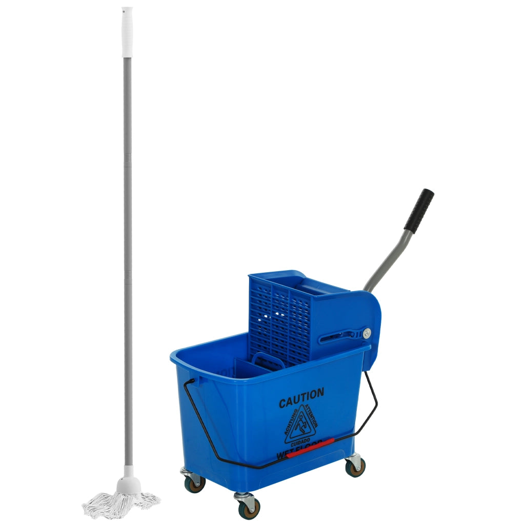 Secchio per Pulizie con Strizzatore e Separatore ¨C Xylo ¨C 20L Blu con Ruote 45x26,5x70cm
