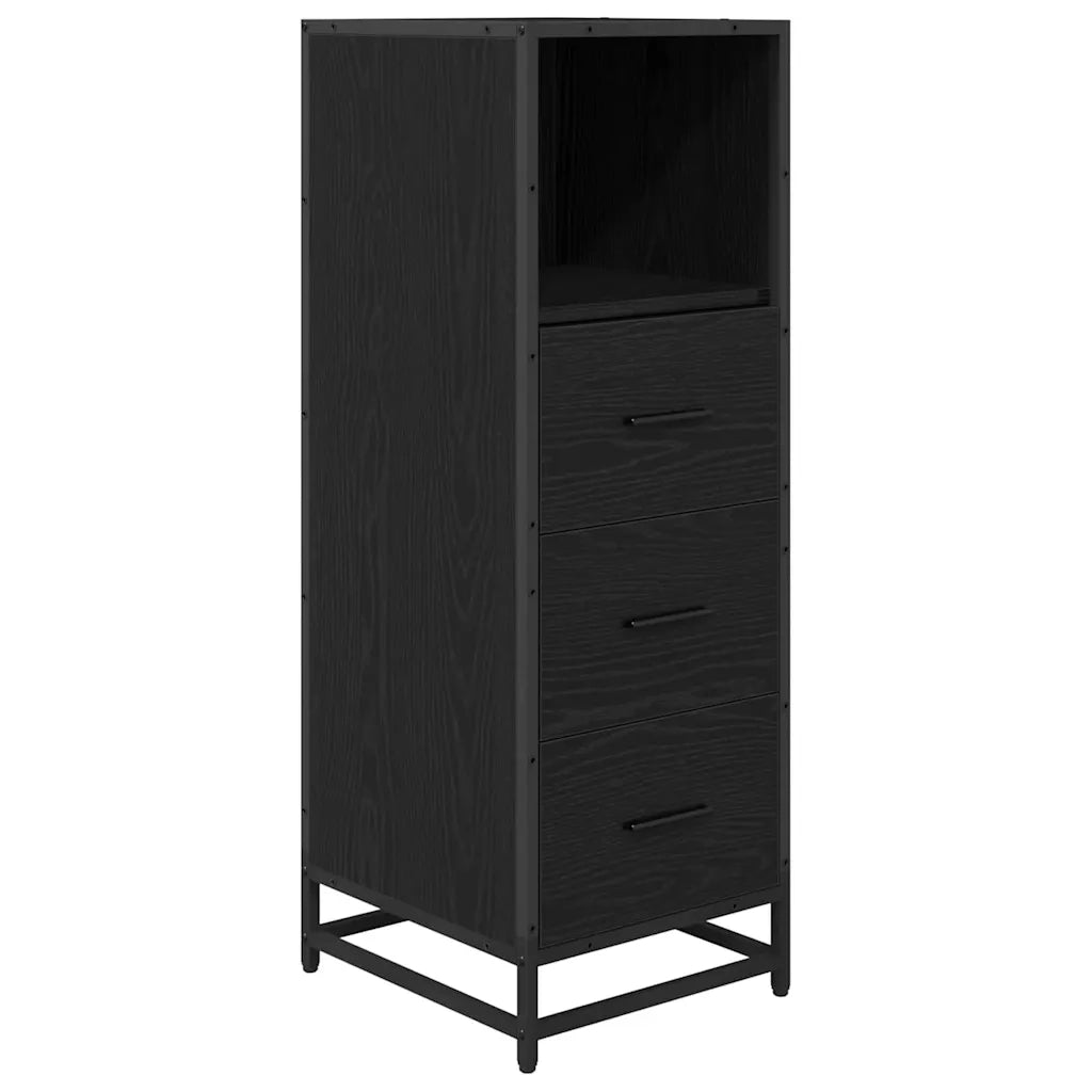 Set di mobili per il bagno 4 pcs Rovere Nero Legno multistrato 3402544