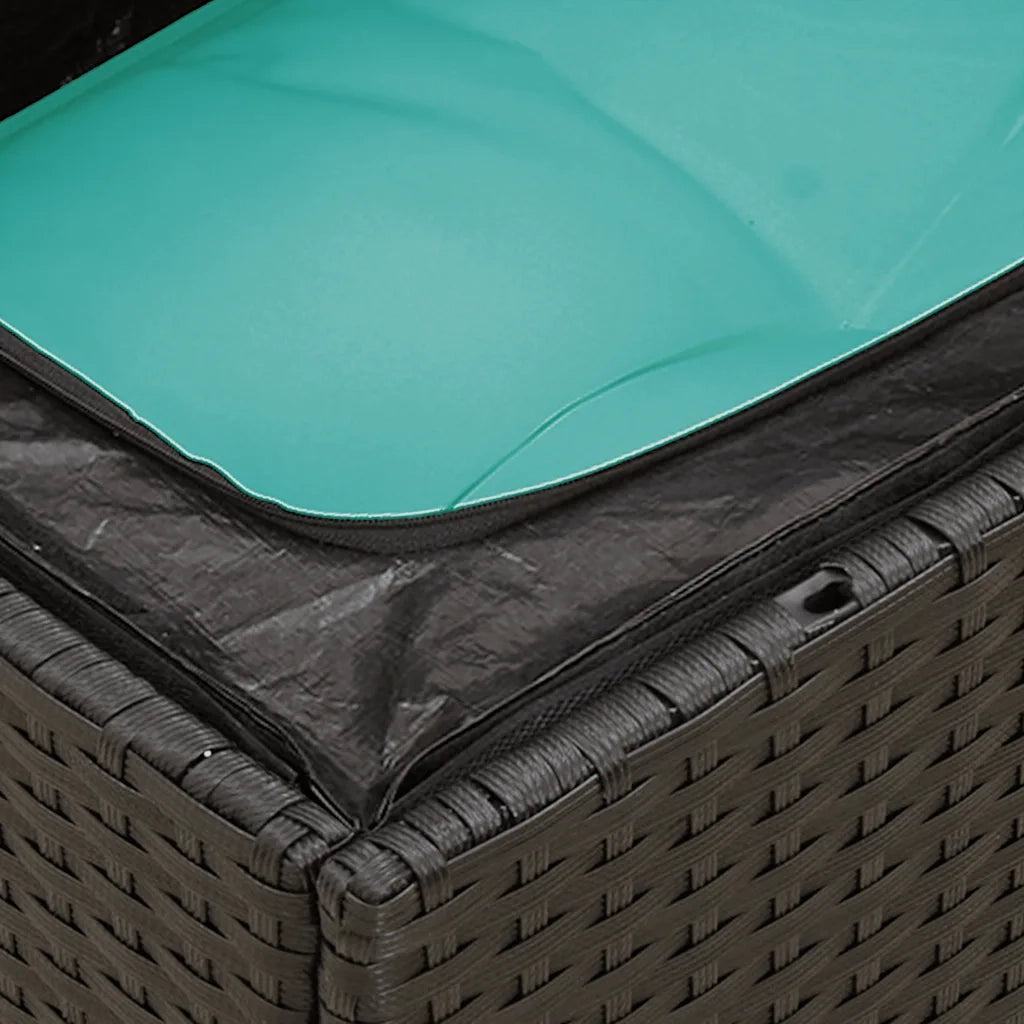 Set Divani da Giardino 7 pz con Cuscini Nero in Polyrattan 3255826