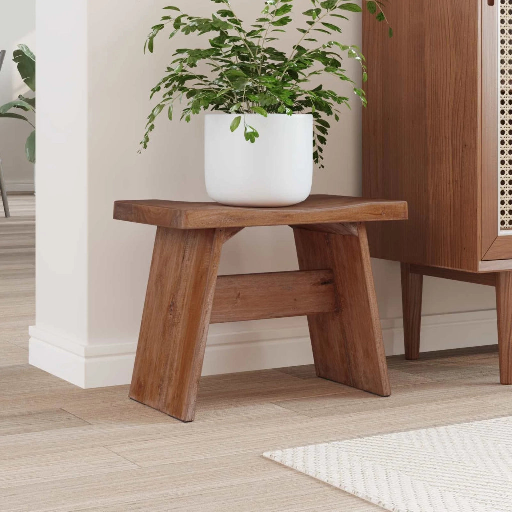Pouf Naturale 40 x 25 x 31 cm Legno di Mogano 42012397