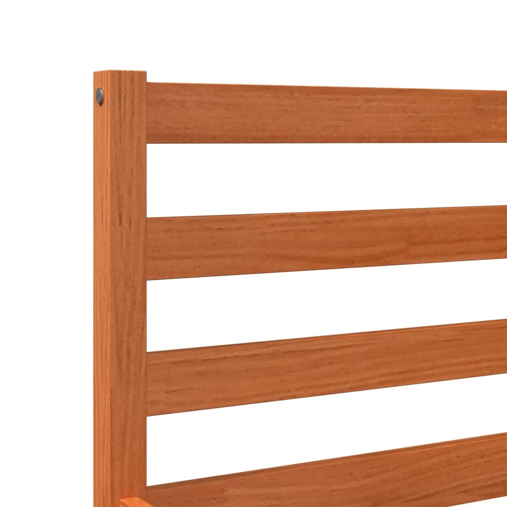Letto senza Materasso-Struttura Letto Marrone Cera 200x200 cm in Legno di Pino 367415