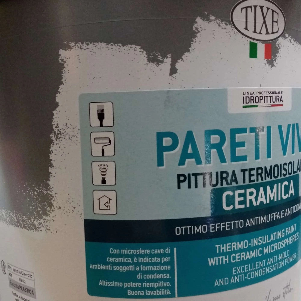 Tixe pareti vive 4lt pittura bianca opaca anticondensa termoisolante ceramica alto spessore con antimuffa lavabile per