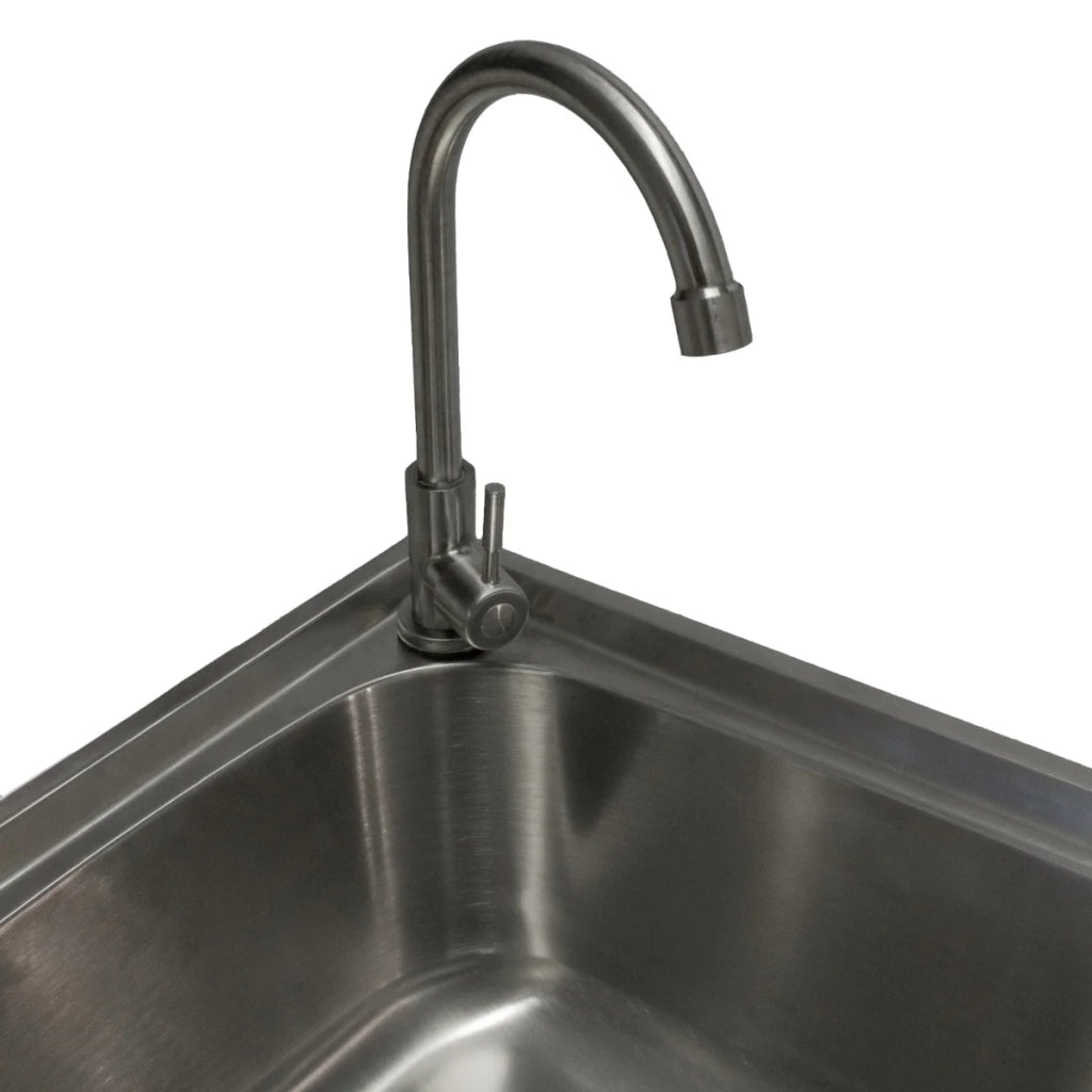 Lavello da Campeggio con Rubinetto per L'Acqua Portatile Lavabo in Acciaio Inox Lavandino per Glamping con Attacco per L'Acqua e Scarico