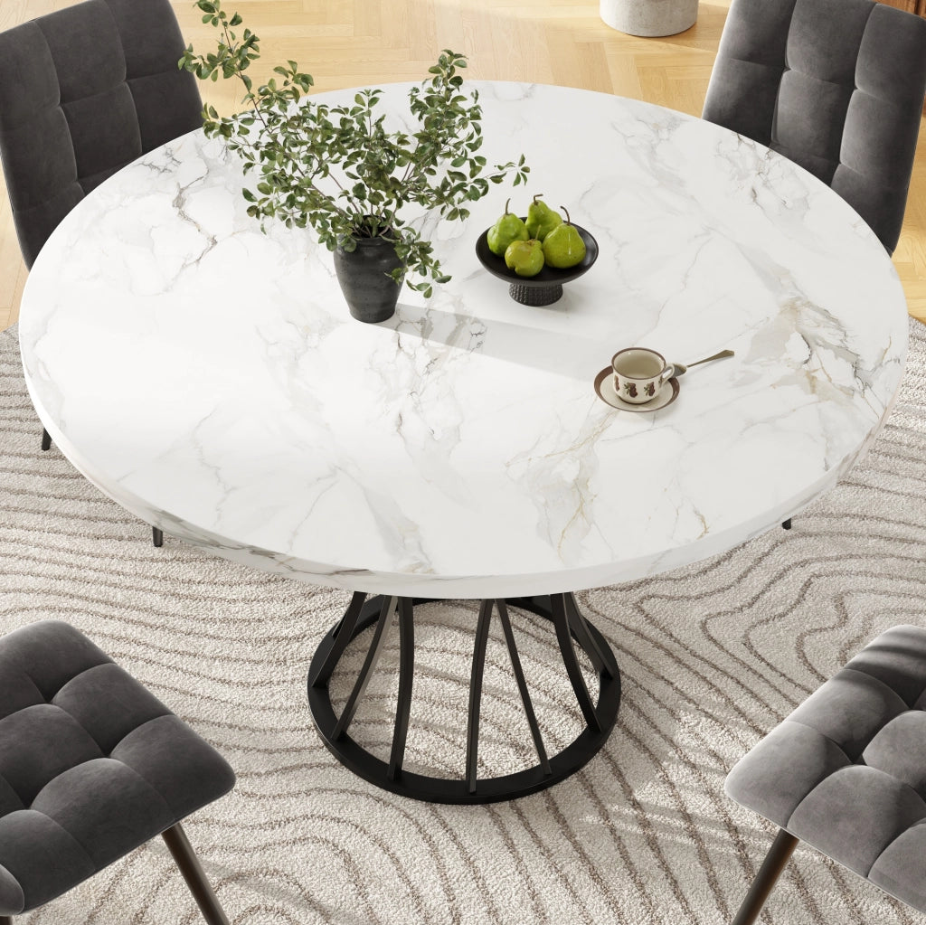 TAVOLO DA PRANZO ROTONDO 80x80x76 cm MDF Nero
