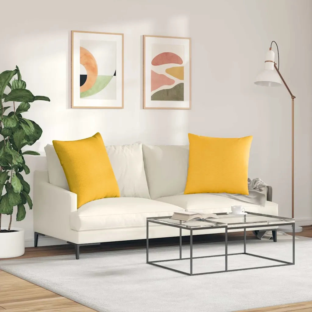 Cuscini da Divano 2 pcs Giallo Chiaro 60 x 60 cm 42014038
