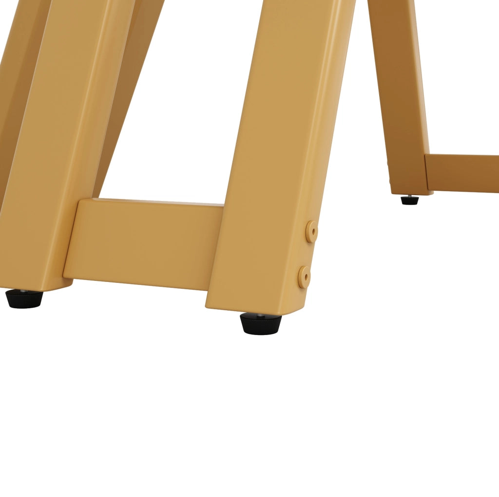 TAVOLO DA PRANZO 100x100x76 cm MDF Bianco e Oro
