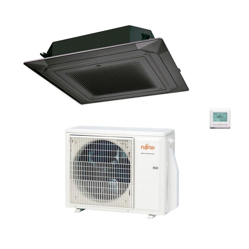 Climatizzatore Condizionatore Fujitsu Cassetta 4 Vie serie ECO KR Circular Flow 22000 Btu R-32 cod. 3NGF88665 Black Nero AUXG22KRLB - NOVITA'