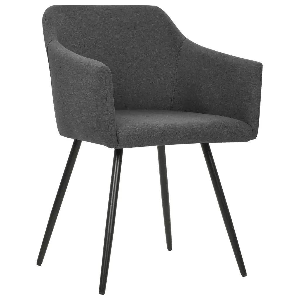 Sedie da Pranzo 4 pz Grigio Scuro in Tessuto 3065672