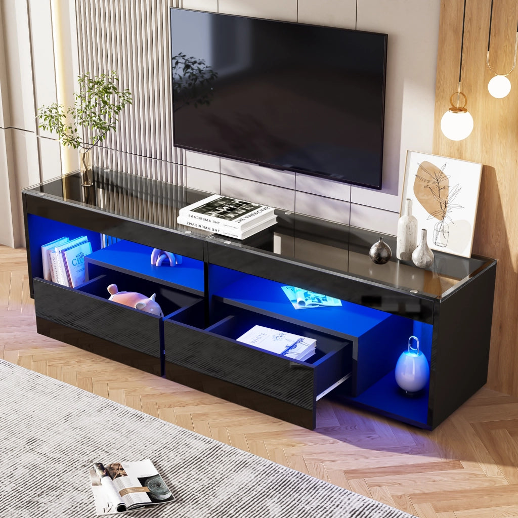 Mobile TV nero lucido con illuminazione LED