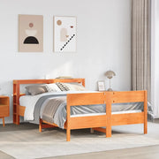 Letto senza Materasso-Struttura Letto Marrone Cera 120x200 cm in Legno di Pino 617304