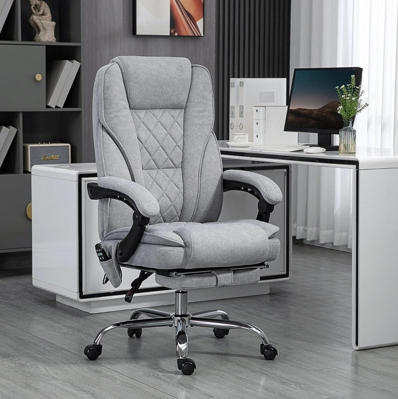 Sedia da ufficio ergonomica con massaggio, calore e poggiapiedi