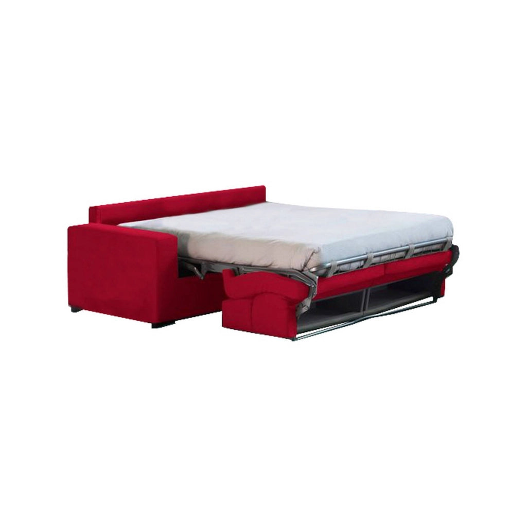 Ecate, Divano Letto 2 Posti Sfoderabile Made in Italy, 200x95 cm Rosso