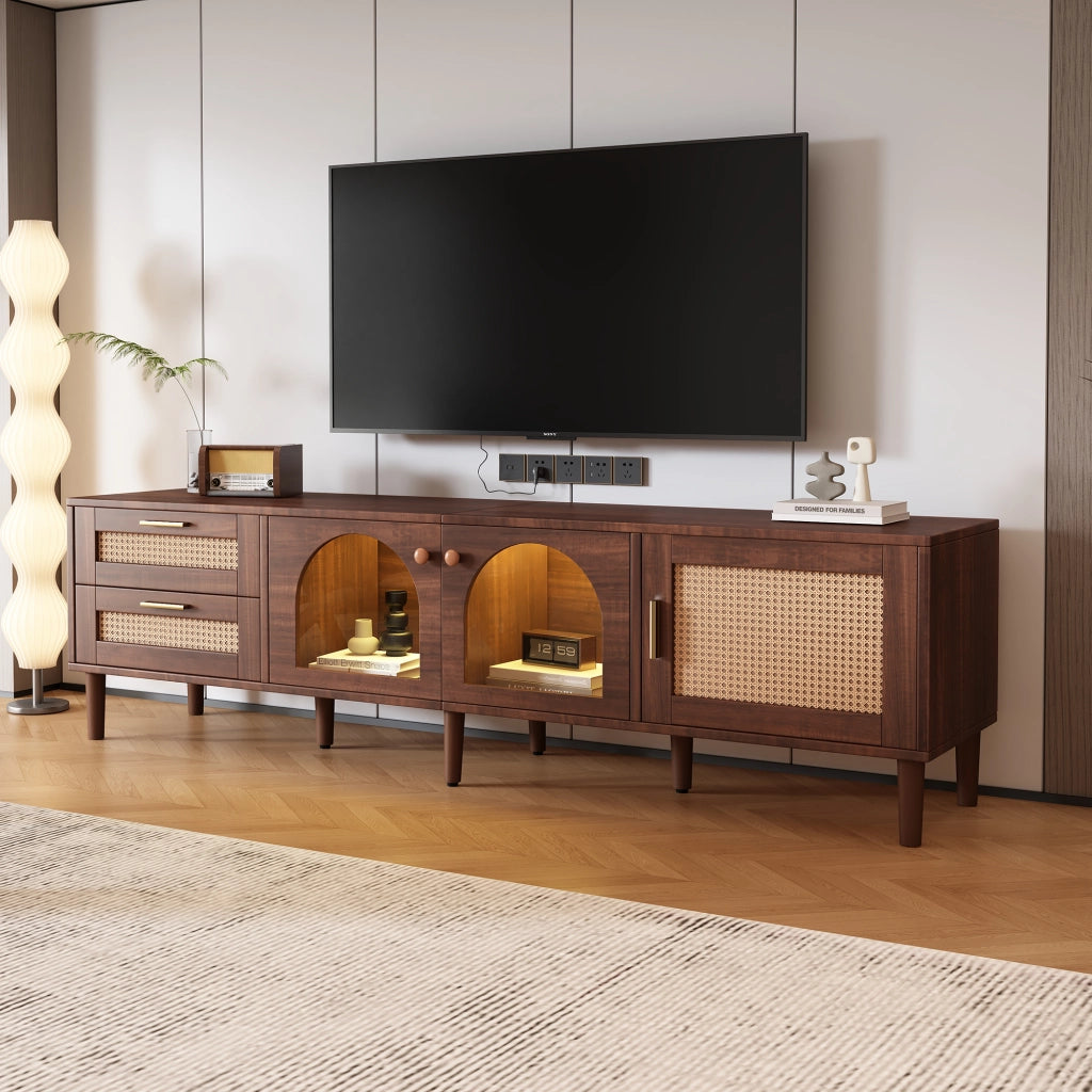 Mobile TV marrone 180 cm con illuminazione LED