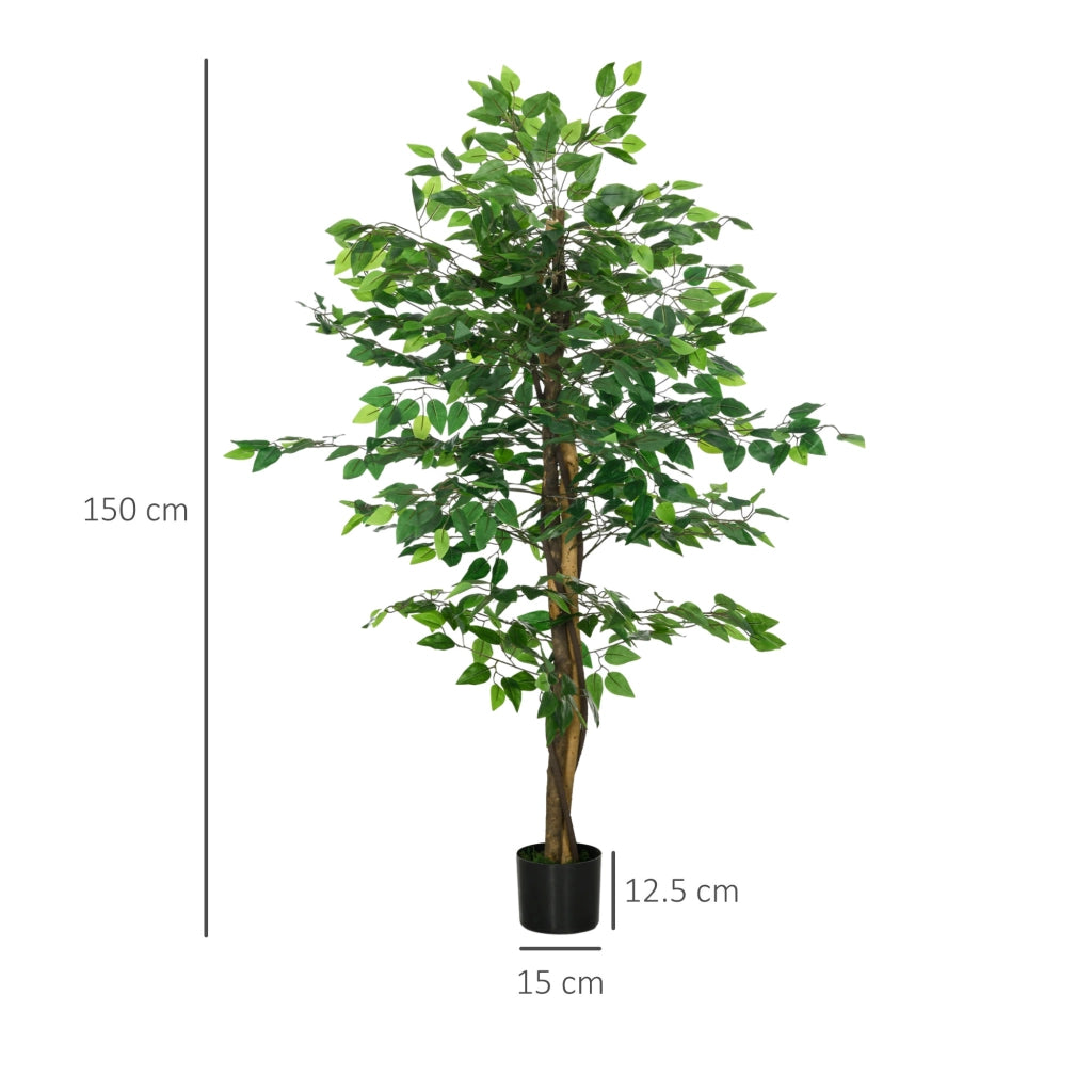 Ficus Artificiale 150cm ¨C Xylo ¨C Pianta Decorativa con Vaso