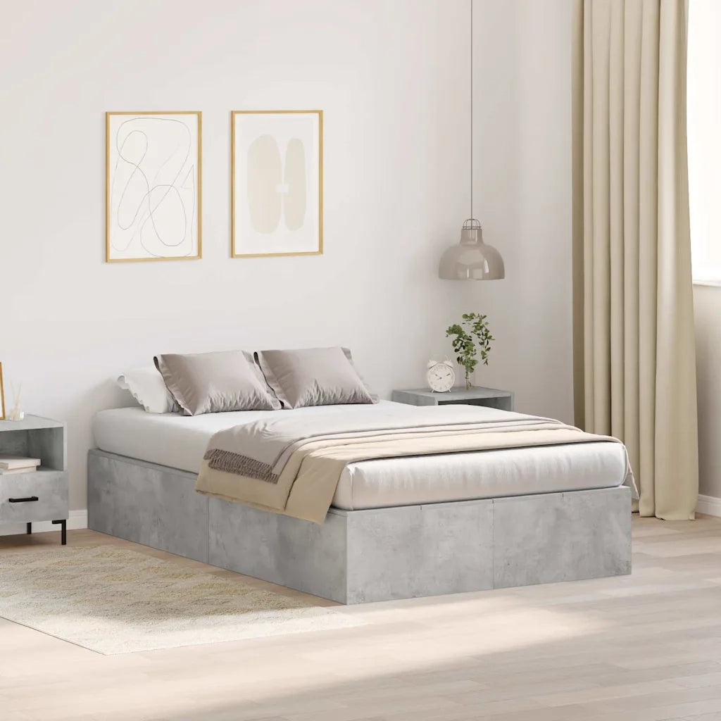 Struttura letto con contenitore Grigio cemento 120 x 190 cm 3335424