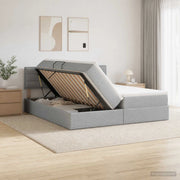 Letto con contenitore LED e materasso Grigio Chiaro 3459336
