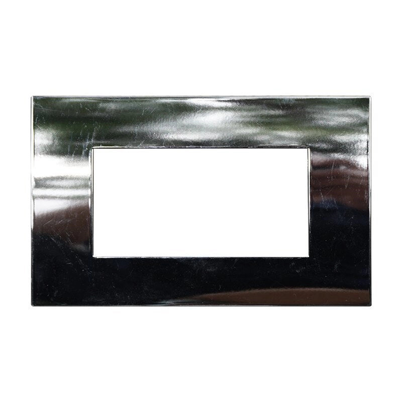 Placca Plastica Serie Venus 4P Colore Cromato Lucido Compatibile Con Vimar Arke