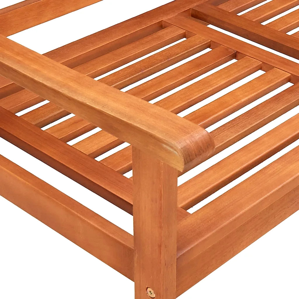 Panchina da Giardino 2 Posti e Cuscino 120cm Massello Eucalipto 3060980
