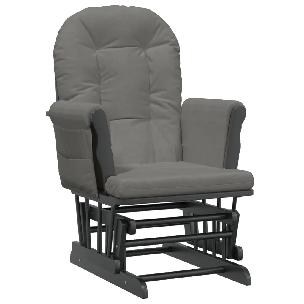 Poltrona Glider con Sgabello Grigio Scuro in Tessuto 351667