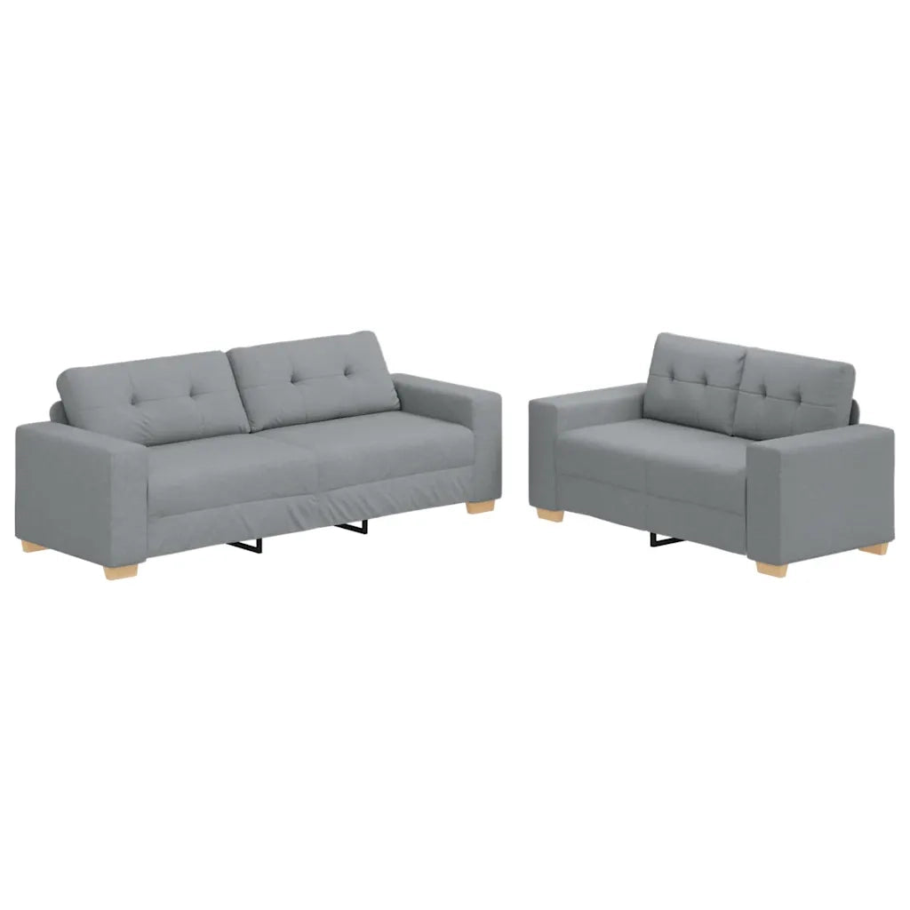Set divano a 2 pz con Cuscini in Tessuto Grigio Chiaro 3324710