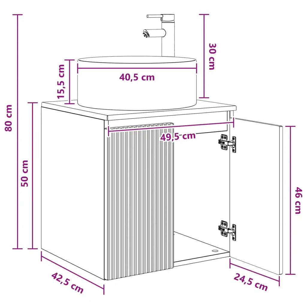 Mobile Lavabo | Armadio Lavabo da parete Bianco 49,5 x 44,5 x 65,5 cm