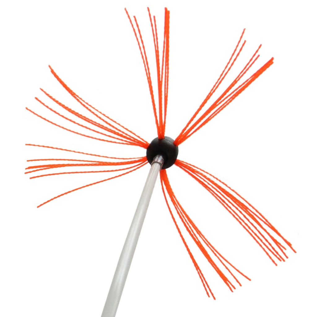 Scovolo Spazzacamino per Trapani Avvitatori con Adattatore Spazzola Camino Canna Fumaria Ciminiera Asta Nylon Flessibile con 6 Spazzole da 7 Setole - 10m