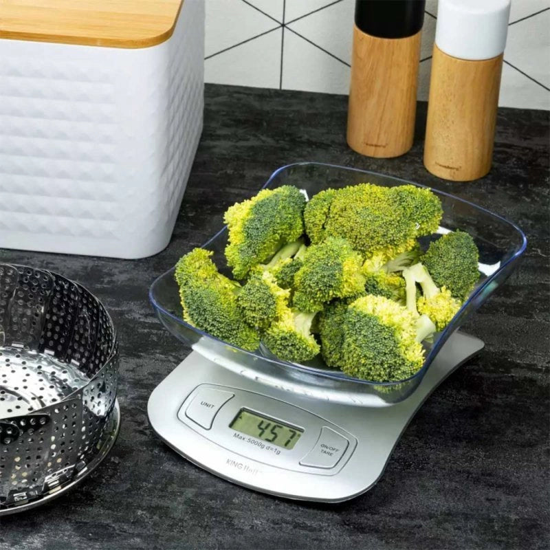 Bilancia da cucina digitale Kinghoff KH-6072 con funzione tara, capacità 5 kg