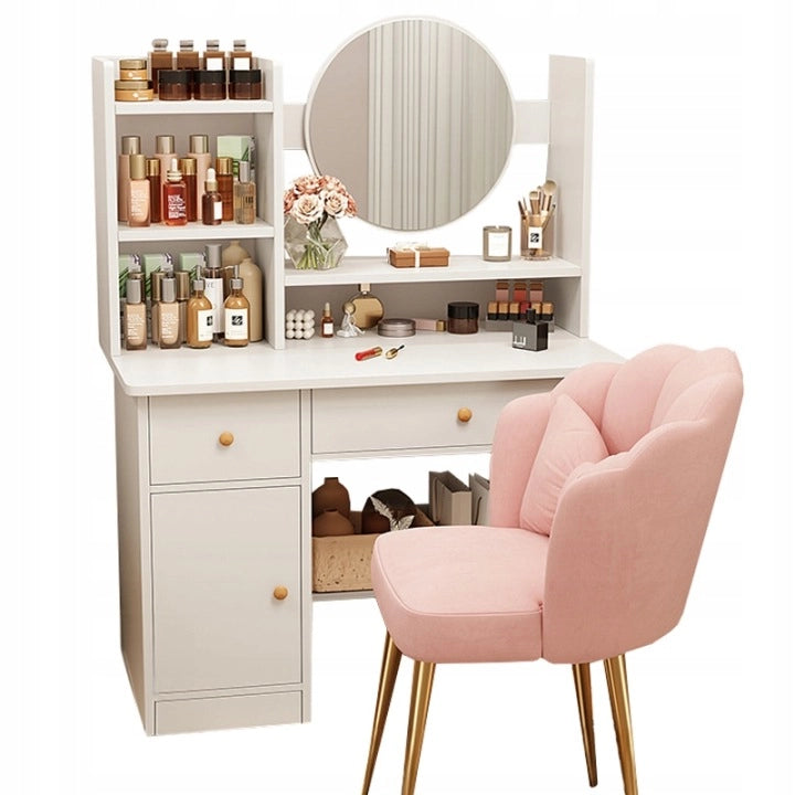 Toilette con specchio e cassetti bianca loft