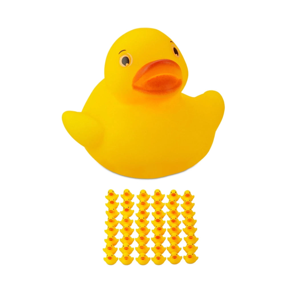 Lotto di 48 paperelle da bagno divertenti giocattoli decorativi 3,5 x 4,5 x 4 cm in PVC giallo 13_0004247
