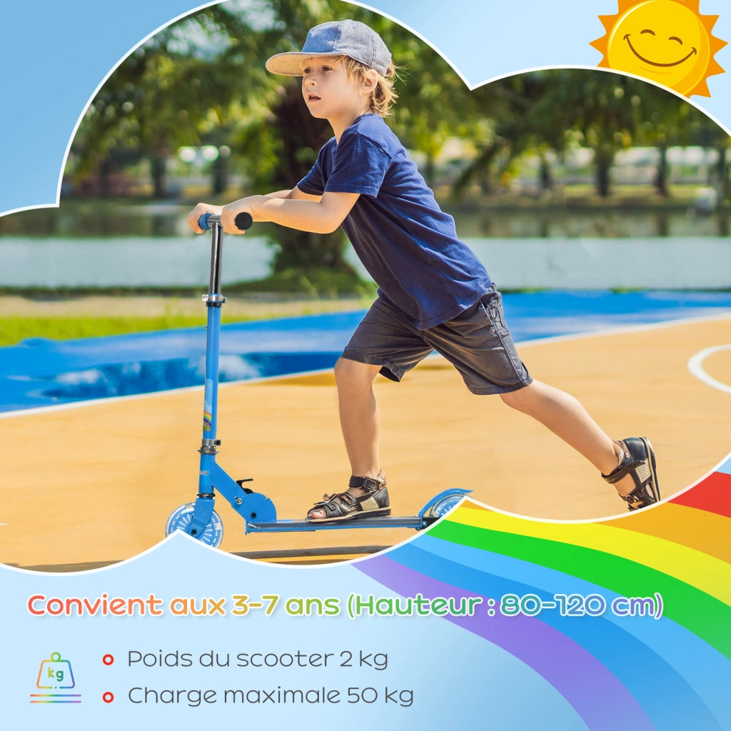 Trottinette per bambini pieghevole con ruote luminose ¨C Minimal ¨C 67x32x78 cm blu