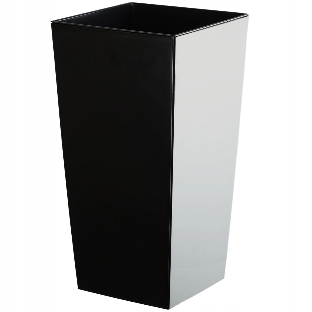 Vaso da fiori KADAX con inserto, alto 29x58 cm, nero lucido, grande, ideale per fiori.