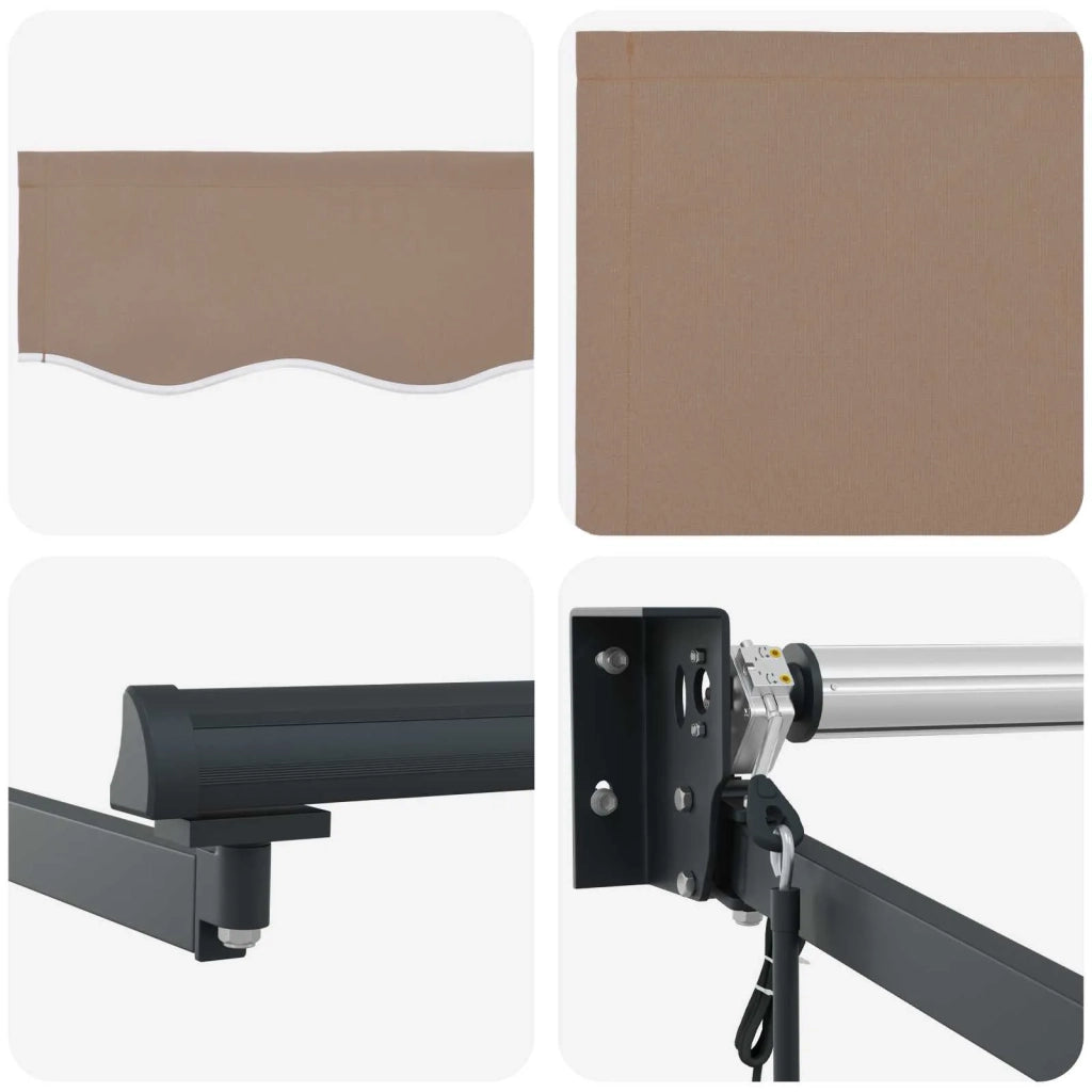 Tenda retrattile Tortora 3,5 x 2 m Poliestere e Metallo 3425699